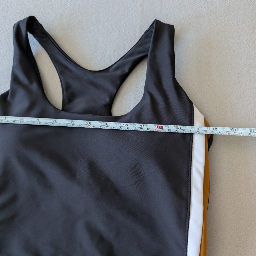 Sage Collective Black Colorblock Side Stripe Racerback Sports Bra Crop Top Sz L - Picture 3 of 9